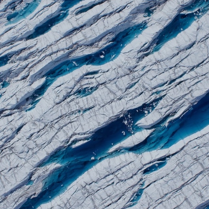 Ponded crevasses, from UAV