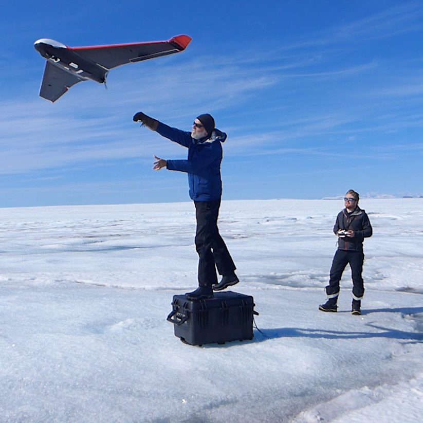 UAV launch on an ice sheet